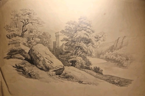 Ancien beau dessin - dessin, plomb