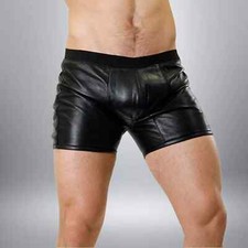 Boxer cuir noir pour hommes - boxer,