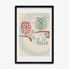 Tulup Photo 40x60cm Décor MDF Le salon Cadre Hiboux