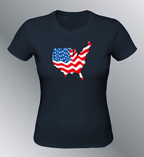 Tee shirt drapeau Americain femme Etats Unis flag USA United States of America