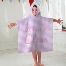 Enfants Capuche Serviette Poncho Nice & Propre Rose Design Enfants Peignoir Swim