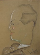 Ernest BIRO, dit BIRI BIRI, Dessin Original Signé, Portrait " MAJESTIC " HONGRIE