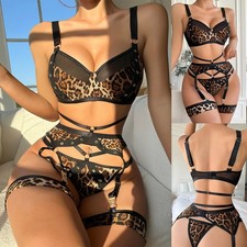 Sous vêtement femme caleçon femme 5 pièces/ensemble imprimé léopard lingeri