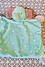 Doudou plat éléphant bleu vert pois blancs  Toys'R'Us