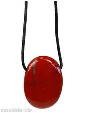 Pendentif Pierre Ovale Percée - Jaspe Rouge