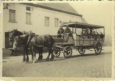 PHOTO ANCIENNE - VINTAGE SNAPSHOT - CHEVAL ATTELAGE FIACRE CALÈCHE - HORSE 
