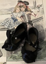 Ancienne Paire de Chaussure de poupée cuir - Jumeau - Steiner - Bru