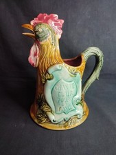 Pichet en barbotine Onnaing 658 Coq, Chante clair pour la France, parfait état