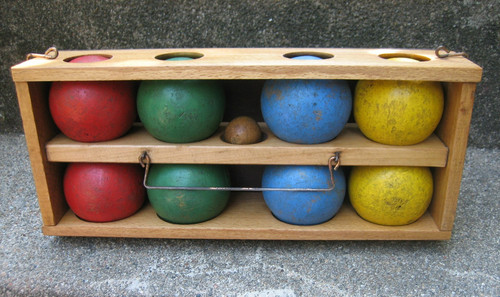 Anciennes boules bois jeu - en,