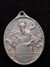 Ancienne médaille religieuse Saint Benoît aluminium