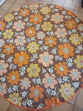 NAPPE RONDE 155 CMS VINTAGE ANNÉES 70 ORANGE POLYAMIDE