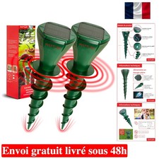 Défenseur de Jardin Solaire - Anti Taupe et Serpents Efficace - 2 Unités