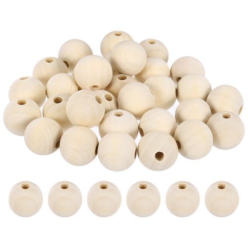 30pcs perles bois - 30pcs, 25mm