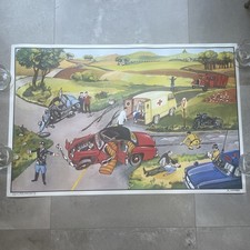 Affiche scolaire  16- Le carrefour 22- L'accident OGÉ HACHETTE - 1960