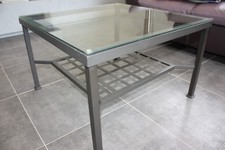 TABLE BASSE design VERRE fonte SALON