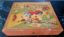 BOITE JEU DE CUBES EN BOIS VINTAGE VIDE - ANNEES 60
