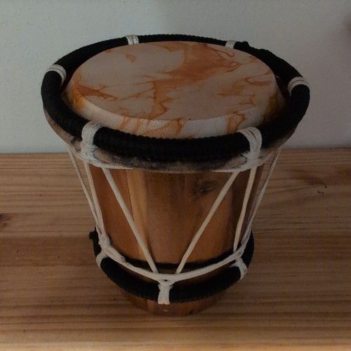 Wooden djembe hand drum - hand,