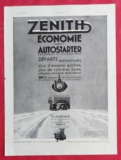 Publicité presse: Automobile Autostarter et Carburateur ZENITH & UNDERWOOD 1934