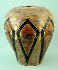 Vase en céramique lustrée Emilia Palomba, design moderne, art sarde, Italie 1990