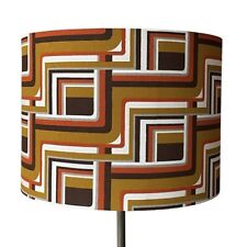 Mid-century lampshade yellow Jenga made from 70's fabric