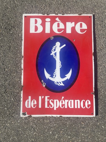 Plaque émaillée bière de - plaque, Émaillée,