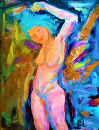 Peinture tableau huile sur - nu,