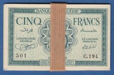 TOP QUALITÉ !! BILLET DE 5 FRANCS BANQUE DE L'ALGERIE 1942 NEUF !!!
