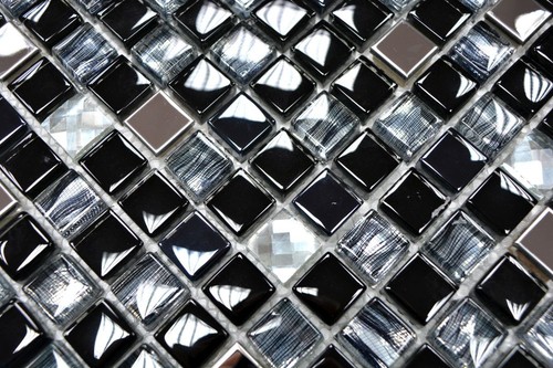 Mosaïque carreau inox verre