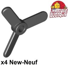 Lego 4x Propeller 3 hélice blade avion plane petite small noir/black 2421 NEUF