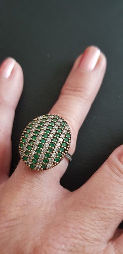 Bague argent 925 - bague, verte