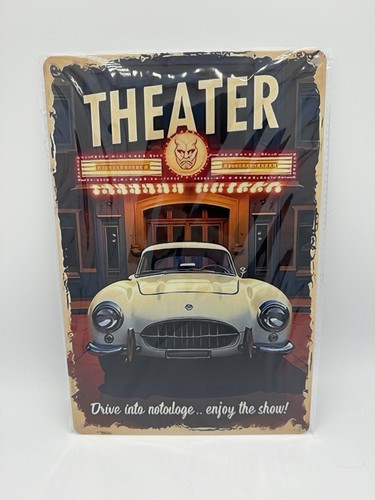 Plaque métal theater voiture