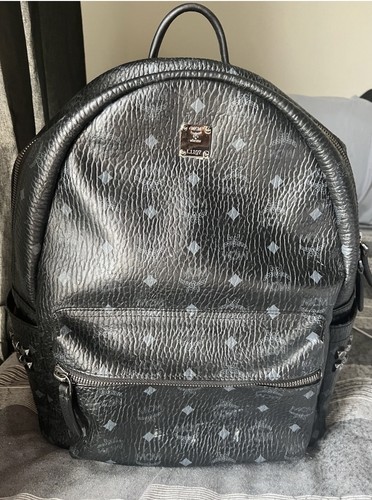Mcm black leather backpack - mcm,