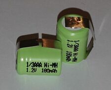 2 X Spezial-Zelle Batterie Nimh 1/3AAA 1,2V 180mAh Ø10 , 4mm Haut 14,1mm Avec U