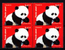 FRANCE 4843 X 4 PANDA GEANT 2014, NEUF xx, TB