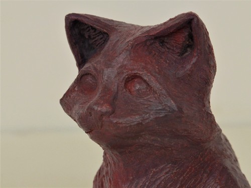 Buste chat patine violet - chat, en
