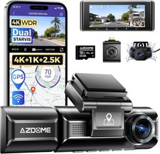 Dash Cam 4K Triple Caméra boitier GPS Inclus Mode Stationnement & enregistrement