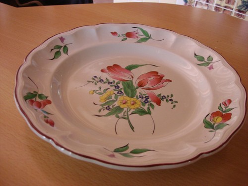 Plat rond porcelaine - porcelaine, luneville