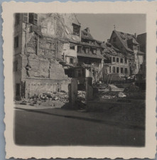 France, Strasbourg, Quartier bombardé, Tirage vintage, 1945  Tirage argentique