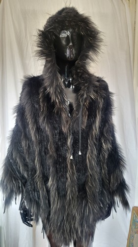Poncho vraie fourrure - en,