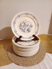 Lot de 15 Assiettes Plates à Décor Floral Bleu - Rotterdam - Vintage