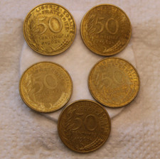 5 x 50 Centimes Marianne 1962