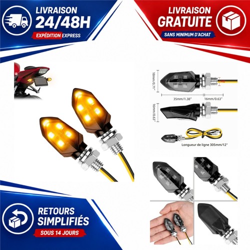 Clignotants led moto 12v ambre - clignotants,