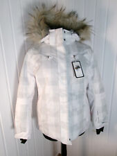 Veste blouson technique blanc snowboard POLAR SKI ICEPEAK 42 capuche fourrure