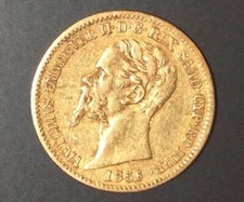 20 LIRE VICTOR EMMANUEL II 1856 P - ITALIE : ROYAUME DE SARDAIGNE - OR