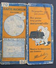 Carte MICHELIN old map n°70 BEAUNE EVIAN 1928 Guide Bibendum pneu tyre
