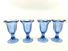 4 Vintage Pedestal Blue