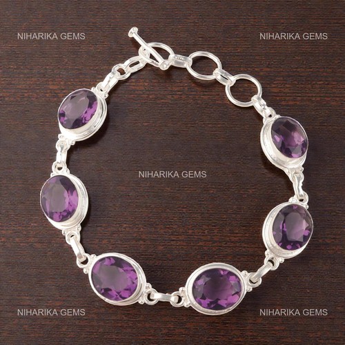 Bracelet chaîne améthyste - bracelet,
