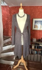 Long Gilet en maille Mohair Marron glacé "Monsoon" - T 42/44*