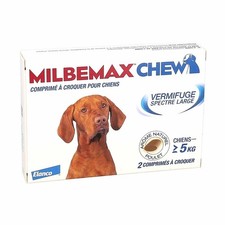 VERMIFUGE Spectre Large - Chien BOITE 2 COMPRIMÉS À CROQUER  poids 5 à 75 kg