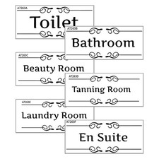  6 Pcs Décalcomanies D'art Mural Panneaux De Salle Bain Pour Porte